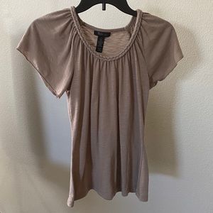 Nude Blouse with Braided neck line